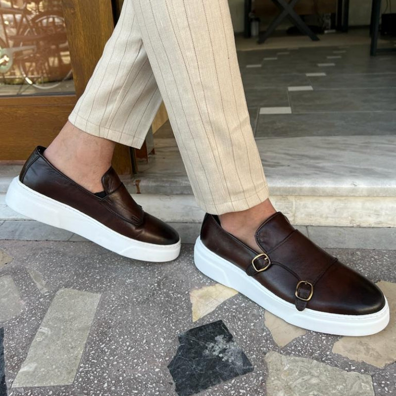 Monk strap slip-on-loafers til herrer