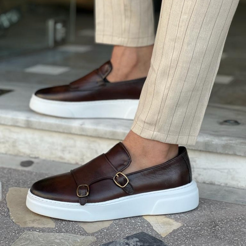 Monk strap slip-on-loafers til herrer