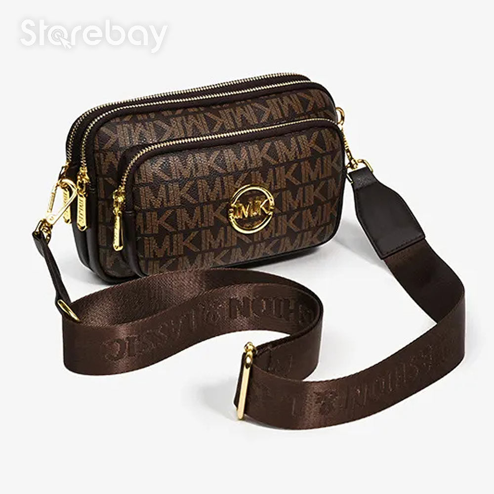 Monogram-skuldertaske til damer med kædedetalje