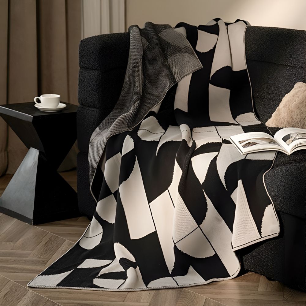 Monokrom geometrisk plaid