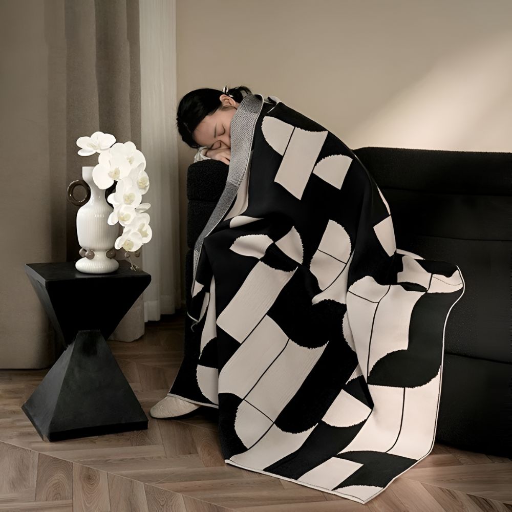 Monokrom geometrisk plaid