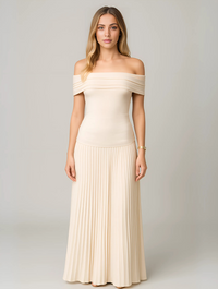 Off-shoulder maxikjole til damer