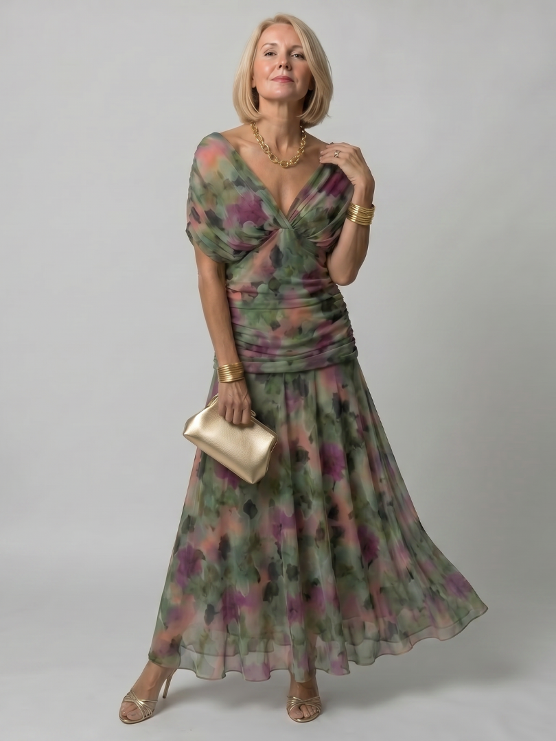 Off-shoulder maxikjole til damer