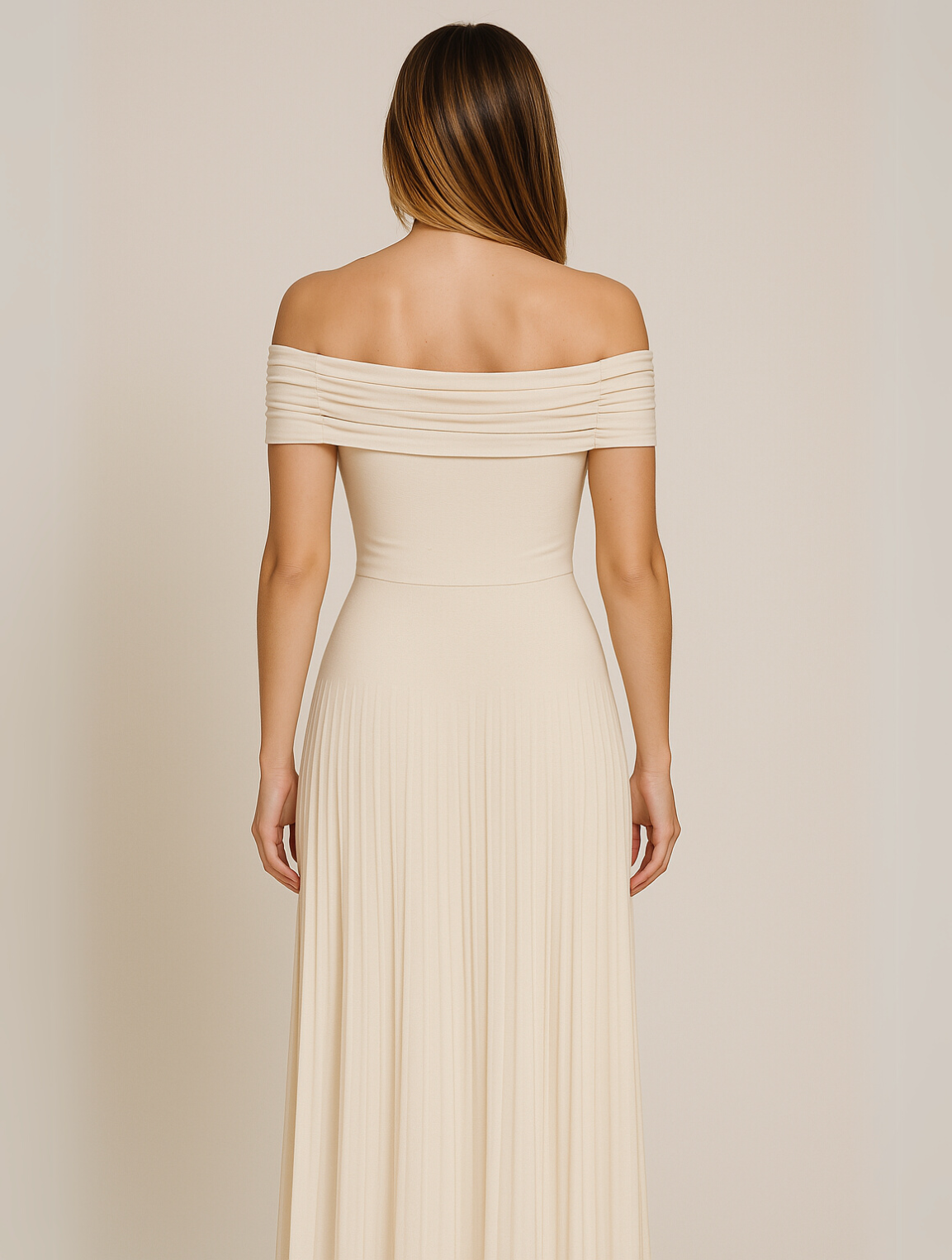 Off-shoulder maxikjole til damer