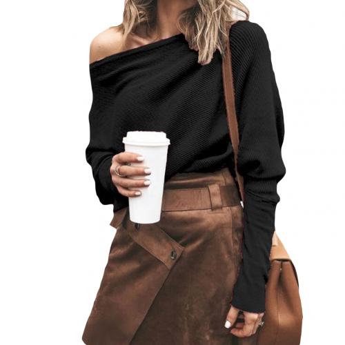 Off-shoulder striktrøje til kvinder