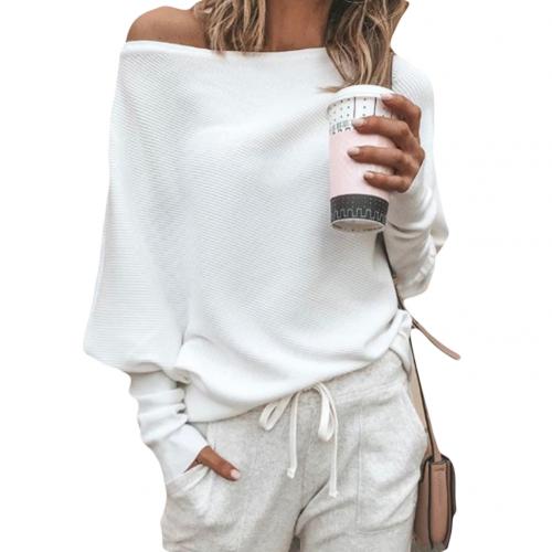 Off-shoulder striktrøje til kvinder