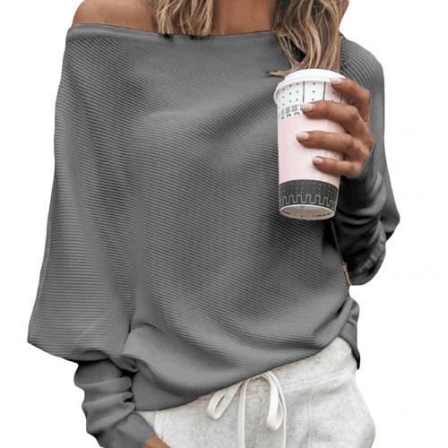 Off-shoulder striktrøje til kvinder
