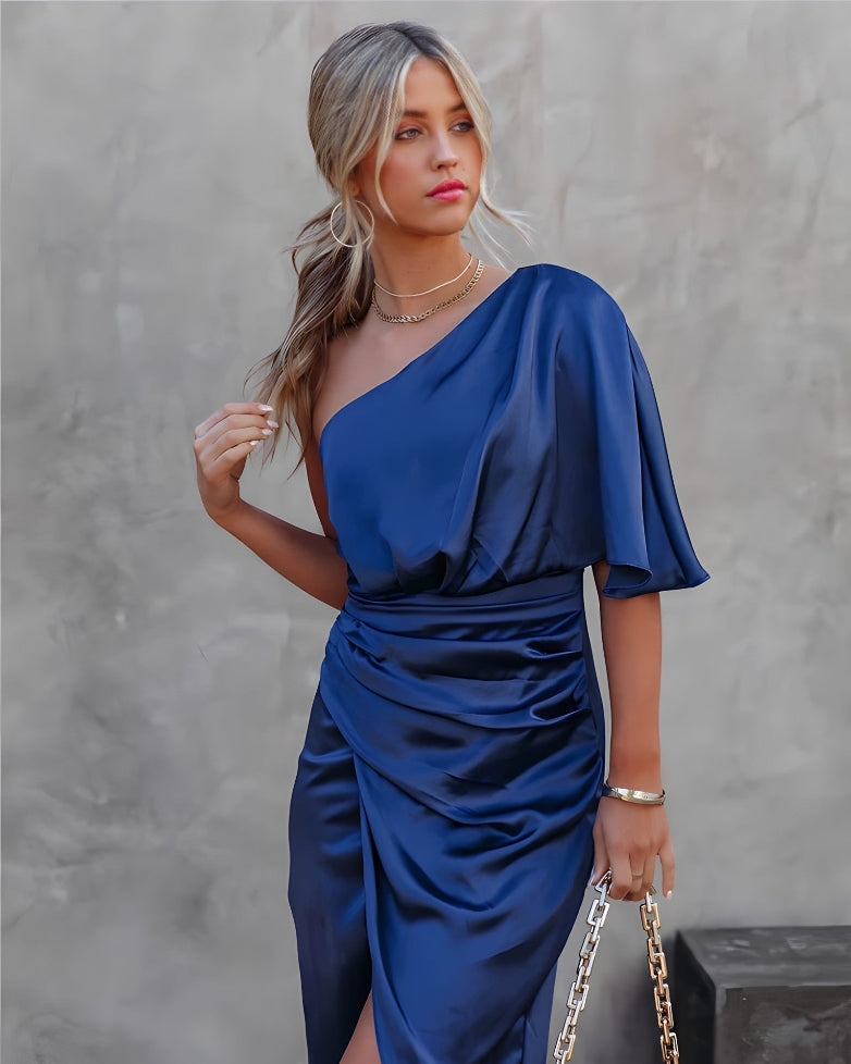 One-shoulder midikjole til damer