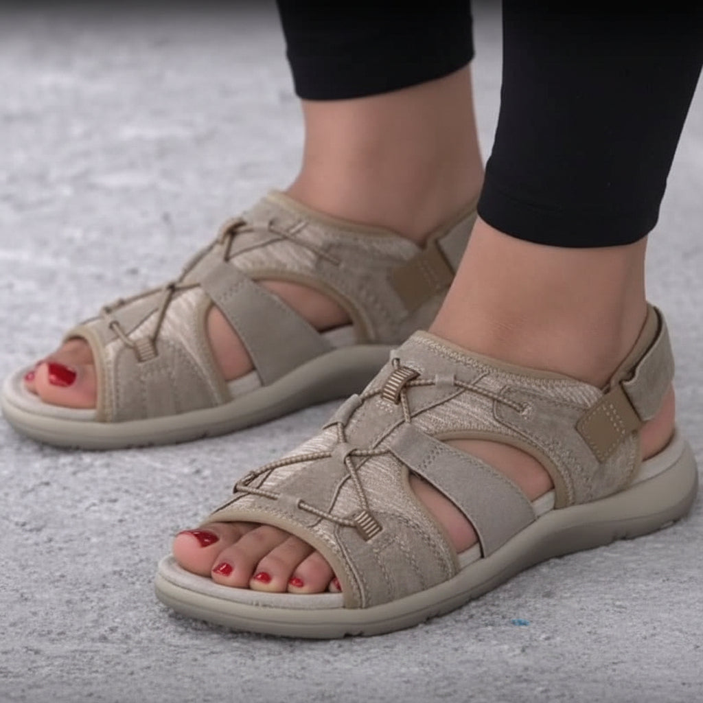 Ortopædiske damesandaler med nano-skumsål