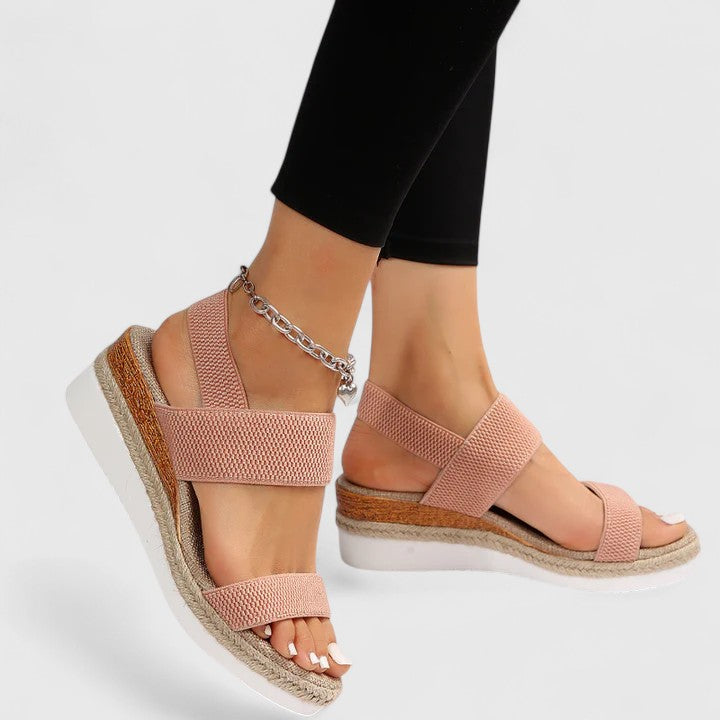 Ortopædiske espadrille-kilesandaler til damer