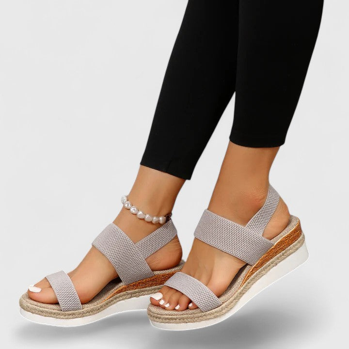 Ortopædiske espadrille-kilesandaler til damer