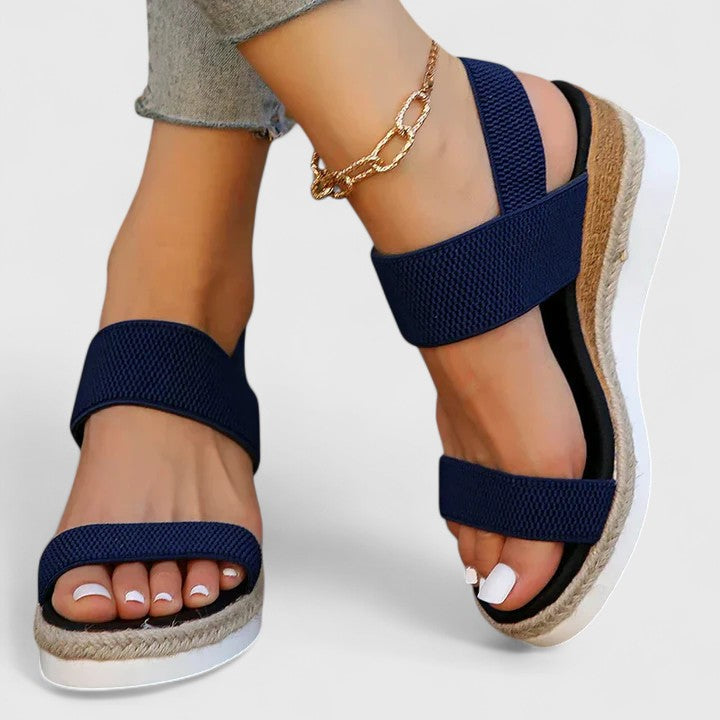 Ortopædiske espadrille-kilesandaler til damer