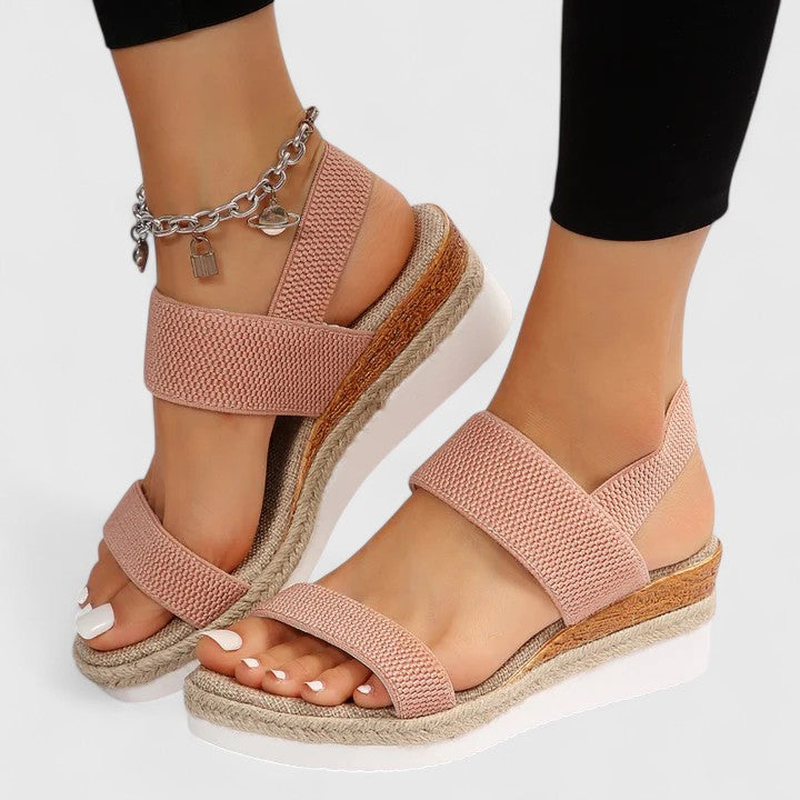 Ortopædiske espadrille-kilesandaler til damer