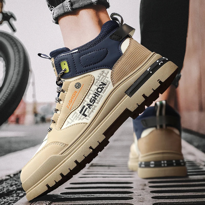 Ortopædiske høje herresneakers med polstret krave