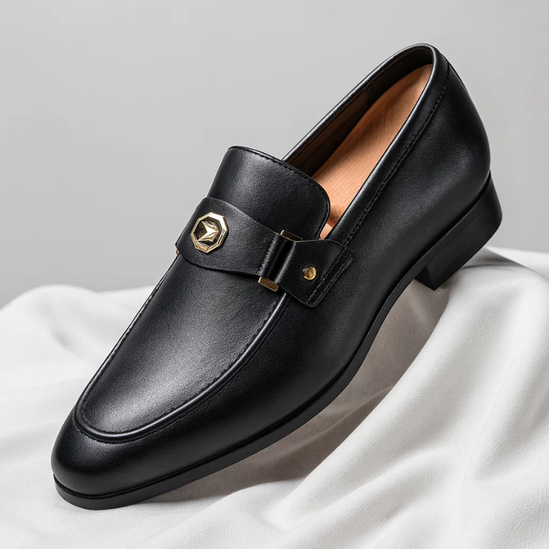 Ortopædiske herreloafers med spænde