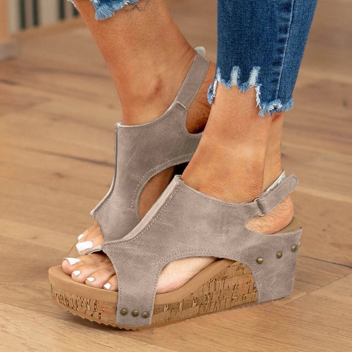 Ortopædiske peep toe-sandaler til damer