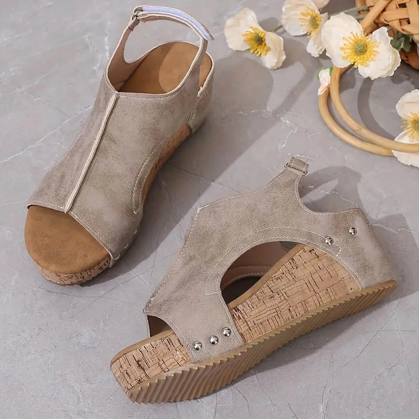 Ortopædiske peep toe-sandaler til damer
