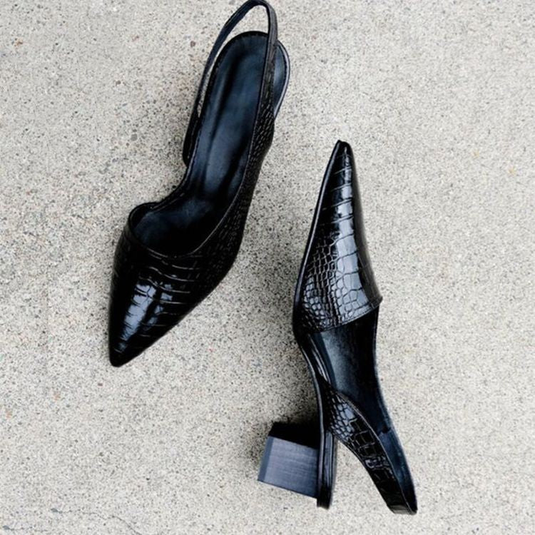 Ortopædiske slingback-sko med hæl til damer