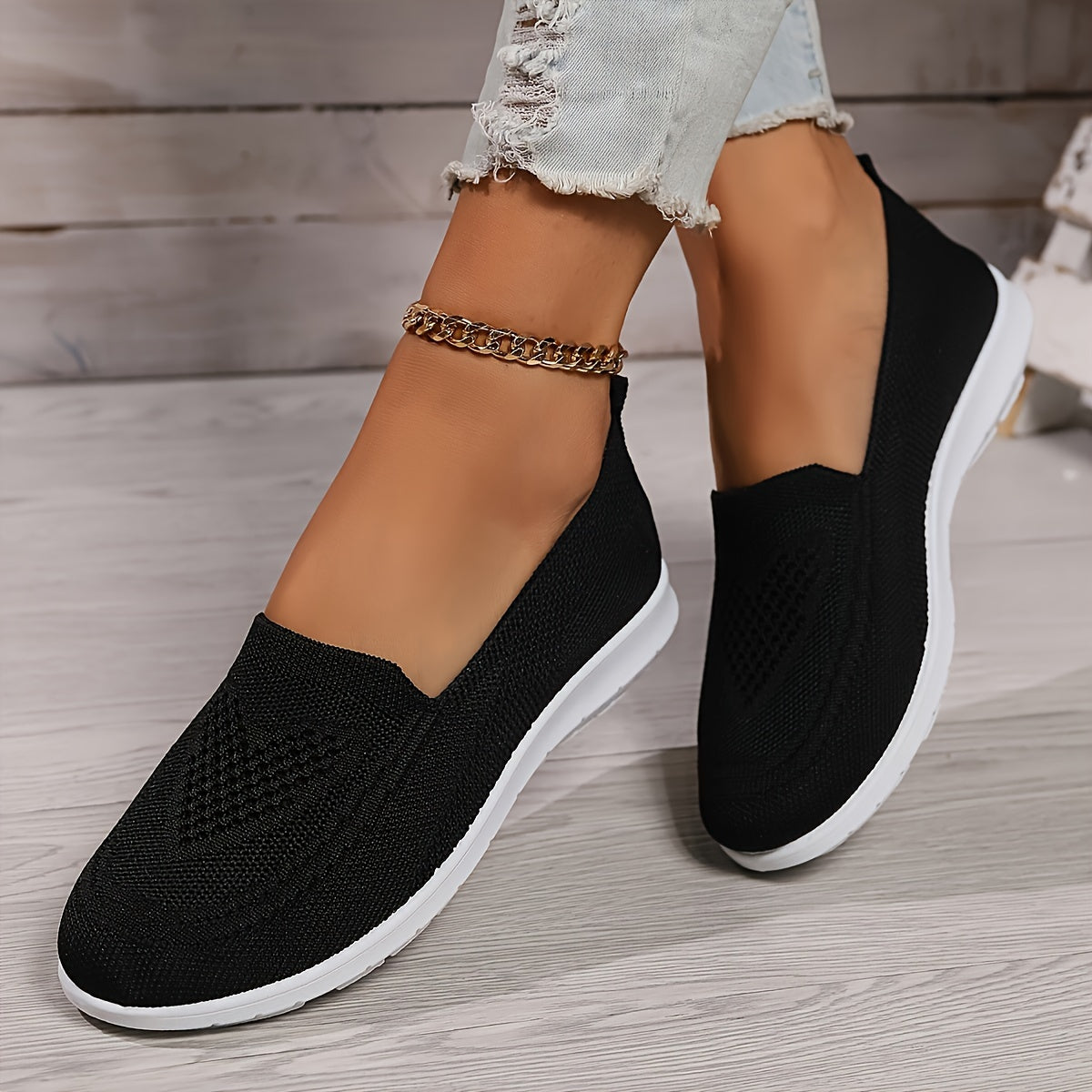 Ortopædiske slip-on sko til damer - Sort