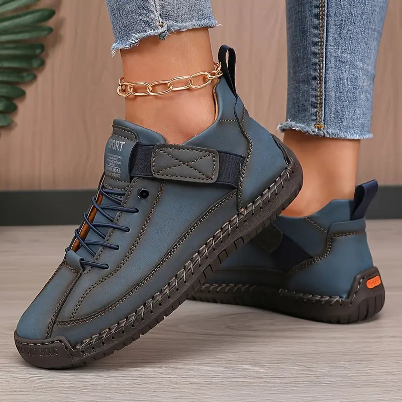 Ortopædiske sneakers med syningsdetaljer til damer