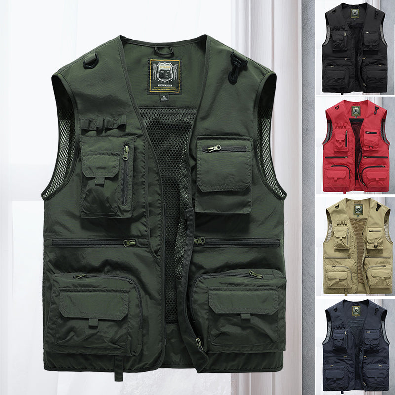 Outdoorvest med flere lommer - Letvægts, åndbar