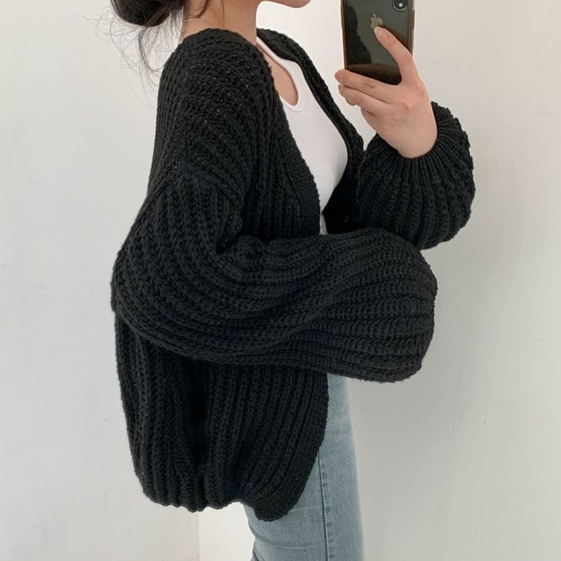 Oversized åben cardigan til damer