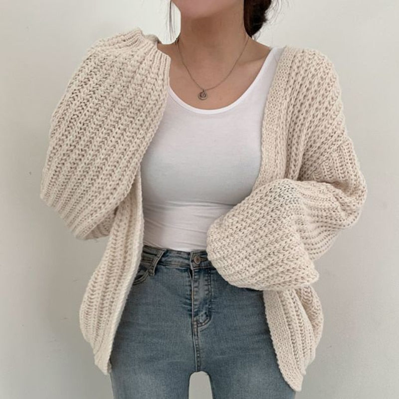 Oversized åben cardigan til damer