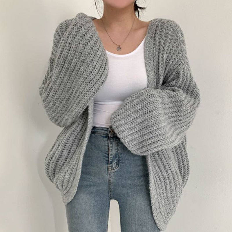 Oversized åben cardigan til damer