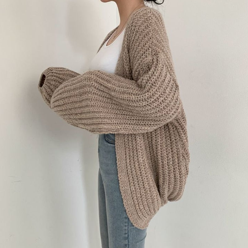 Oversized åben cardigan til damer