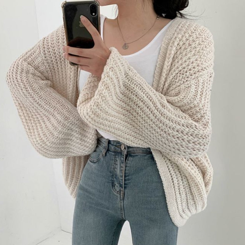 Oversized åben cardigan til damer