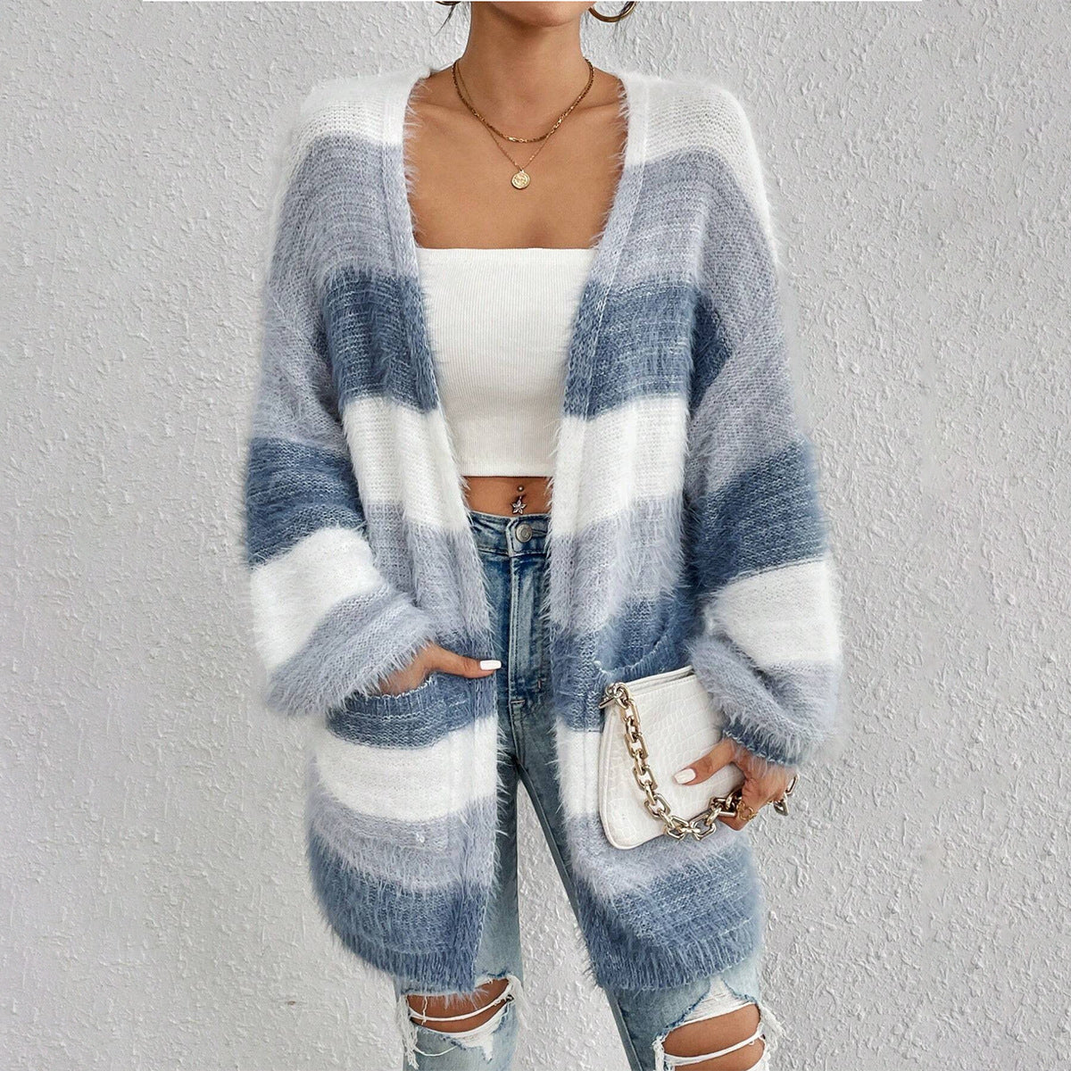 Oversized åben cardigan til kvinder