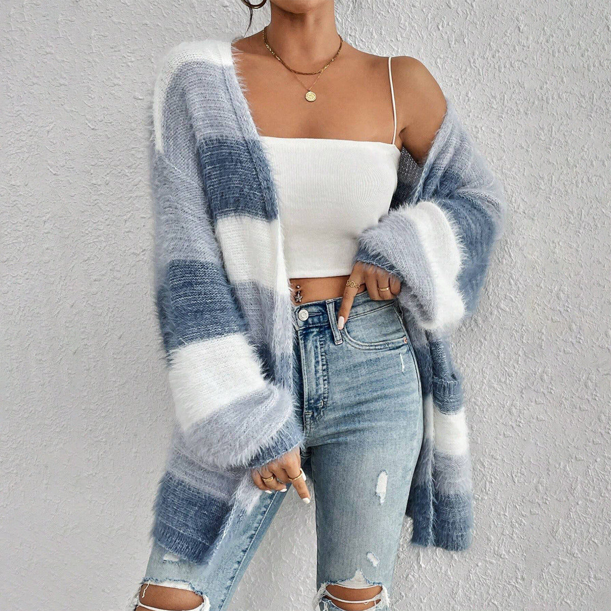 Oversized åben cardigan til kvinder