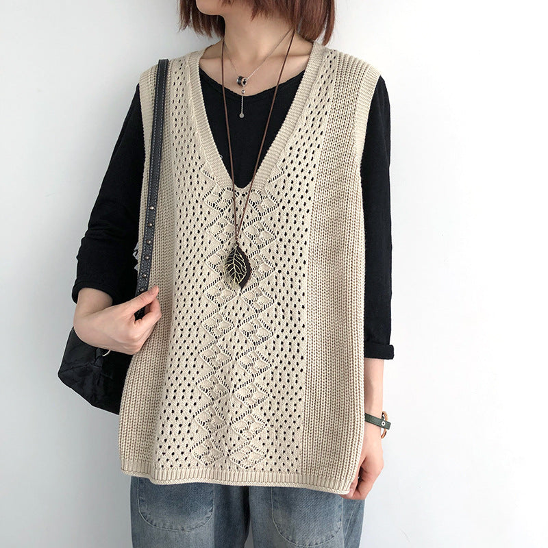 Oversized casual chic strikvest til damer