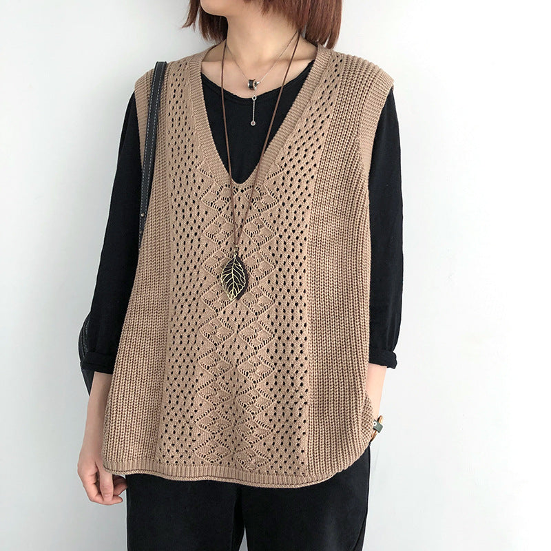 Oversized casual chic strikvest til damer