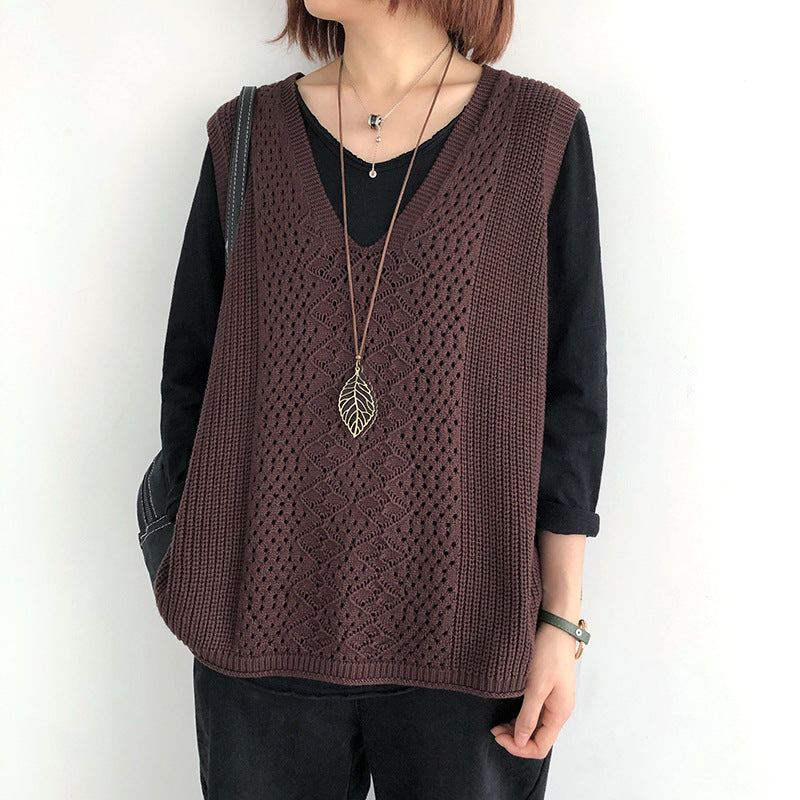 Oversized casual chic strikvest til damer