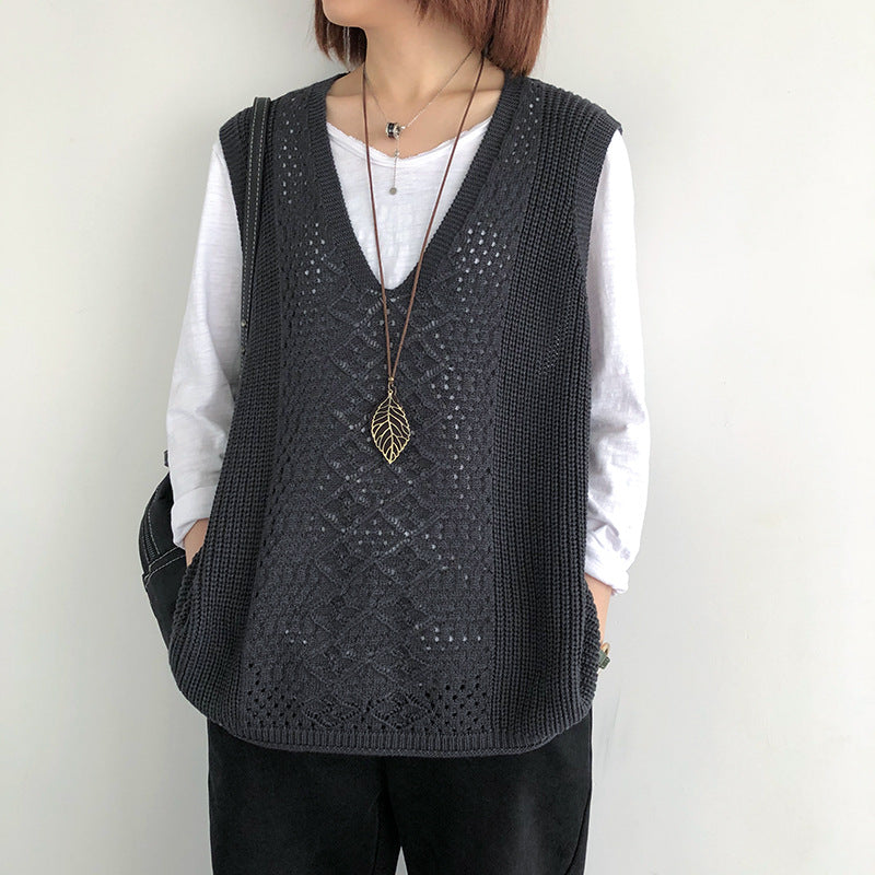 Oversized casual chic strikvest til damer