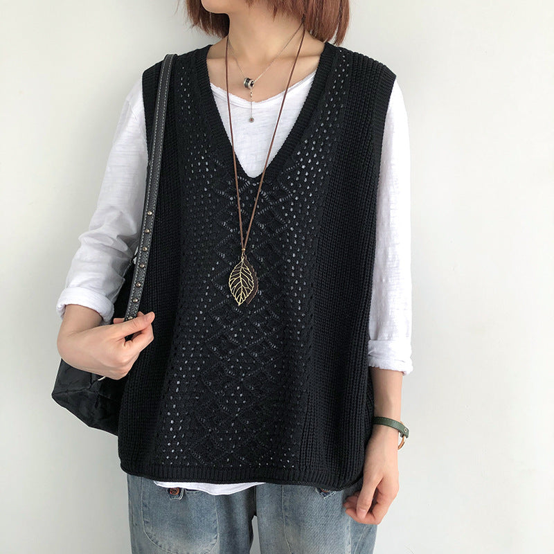 Oversized casual chic strikvest til damer