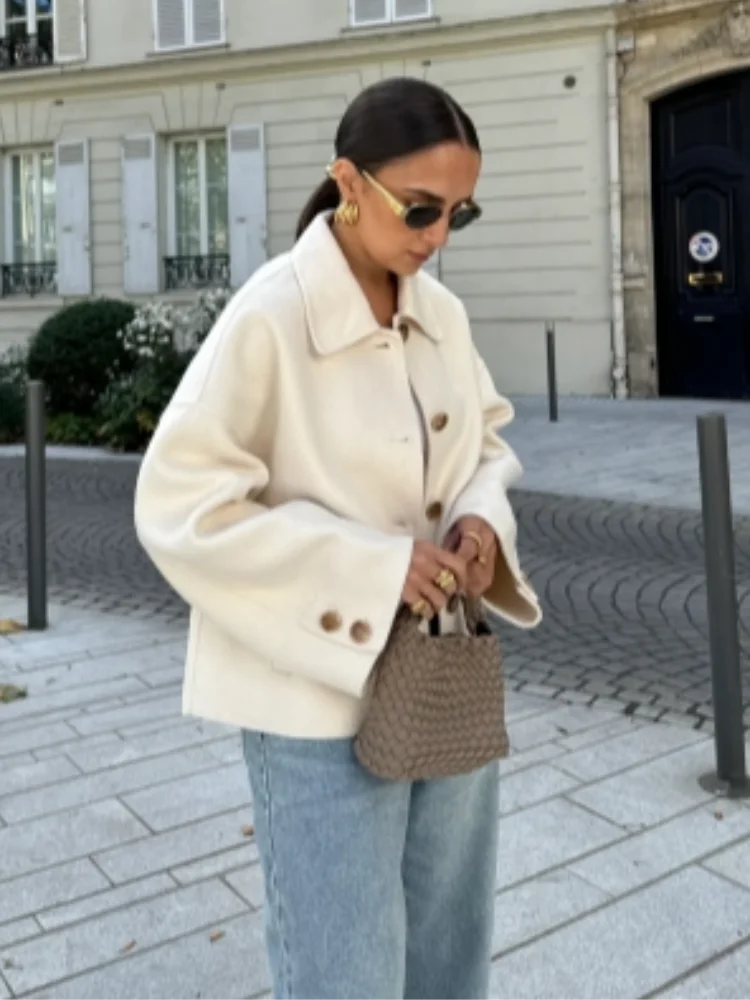 Oversized cropped jakke til damer