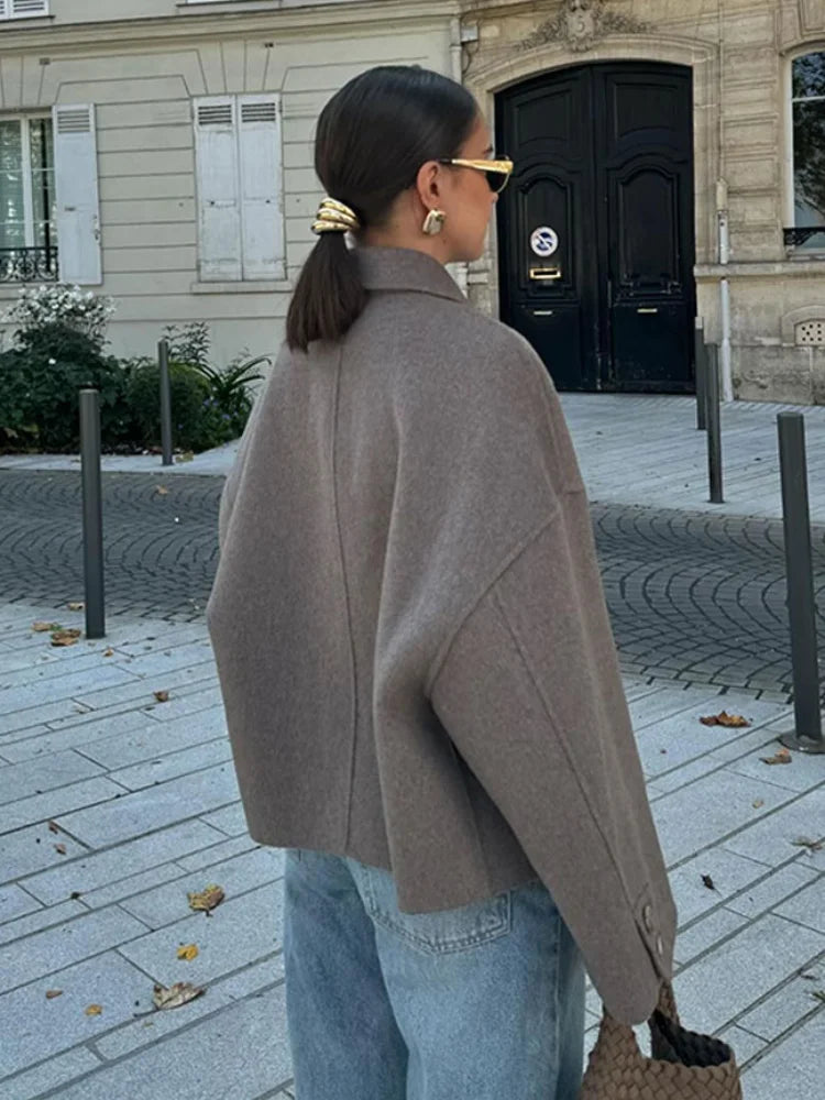 Oversized cropped jakke til damer