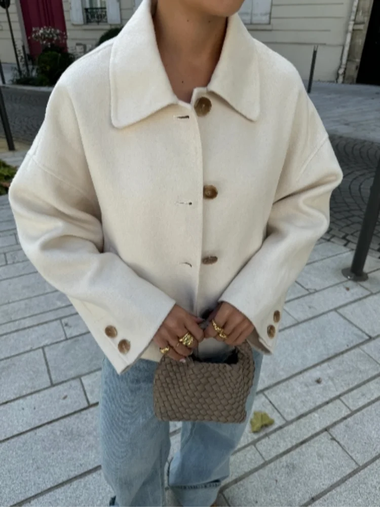 Oversized cropped jakke til damer
