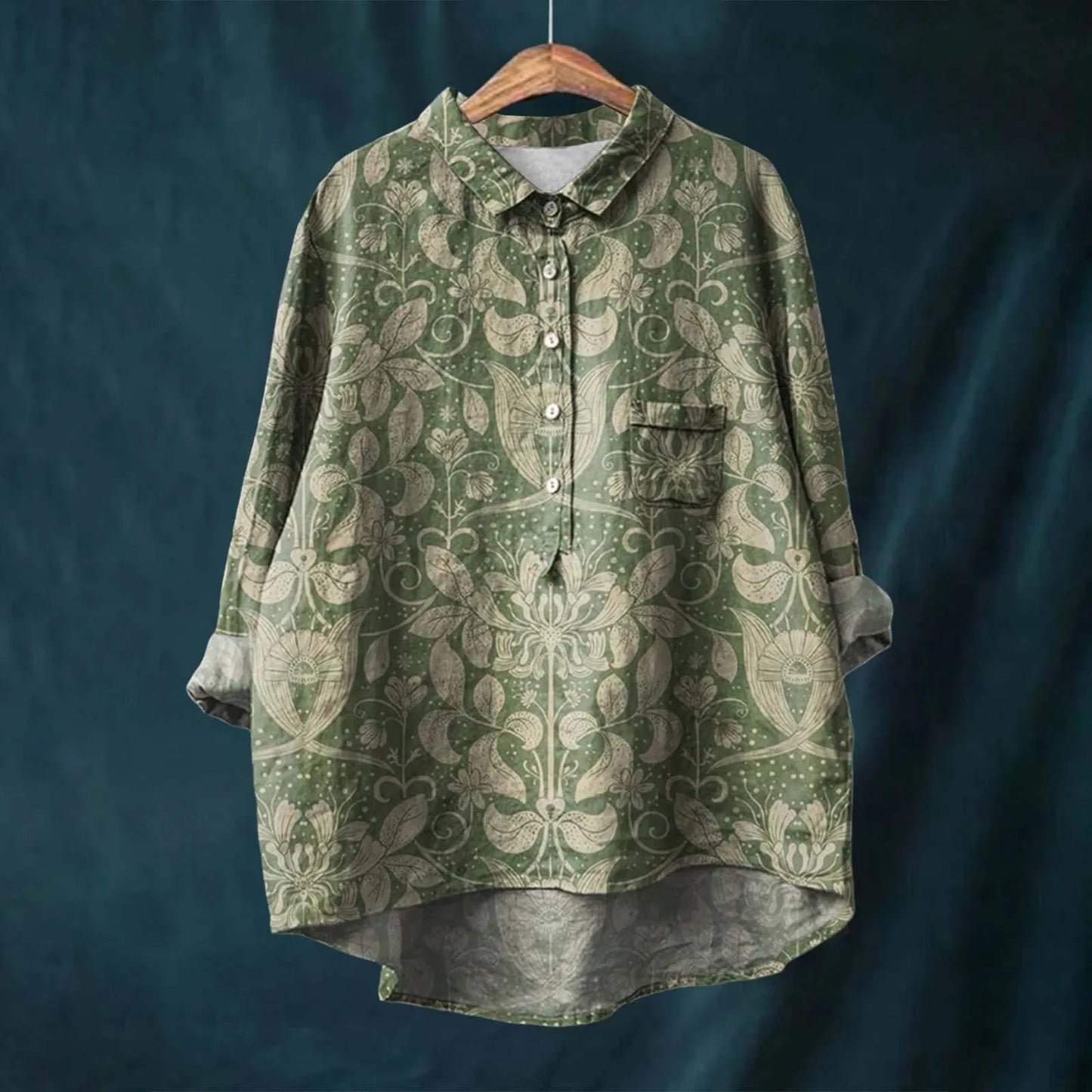 Oversized dameskjorte med knapper