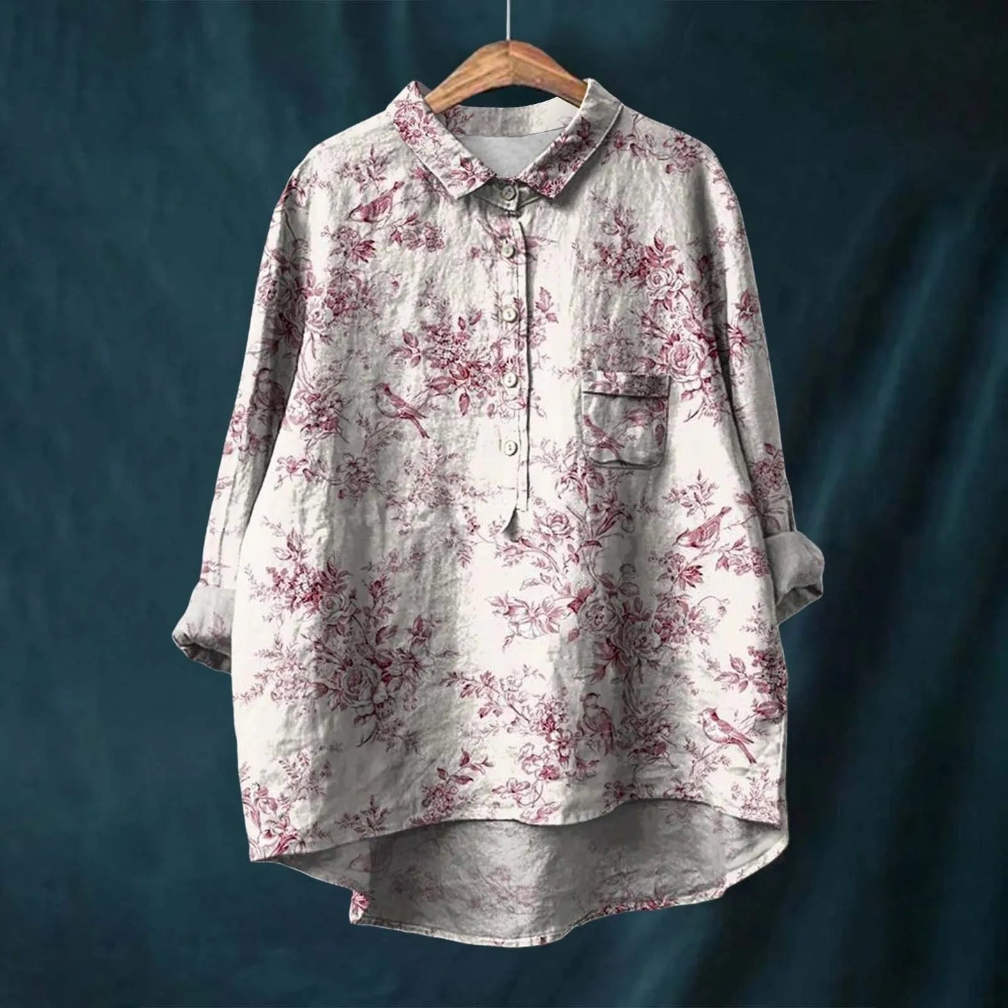 Oversized dameskjorte med knapper
