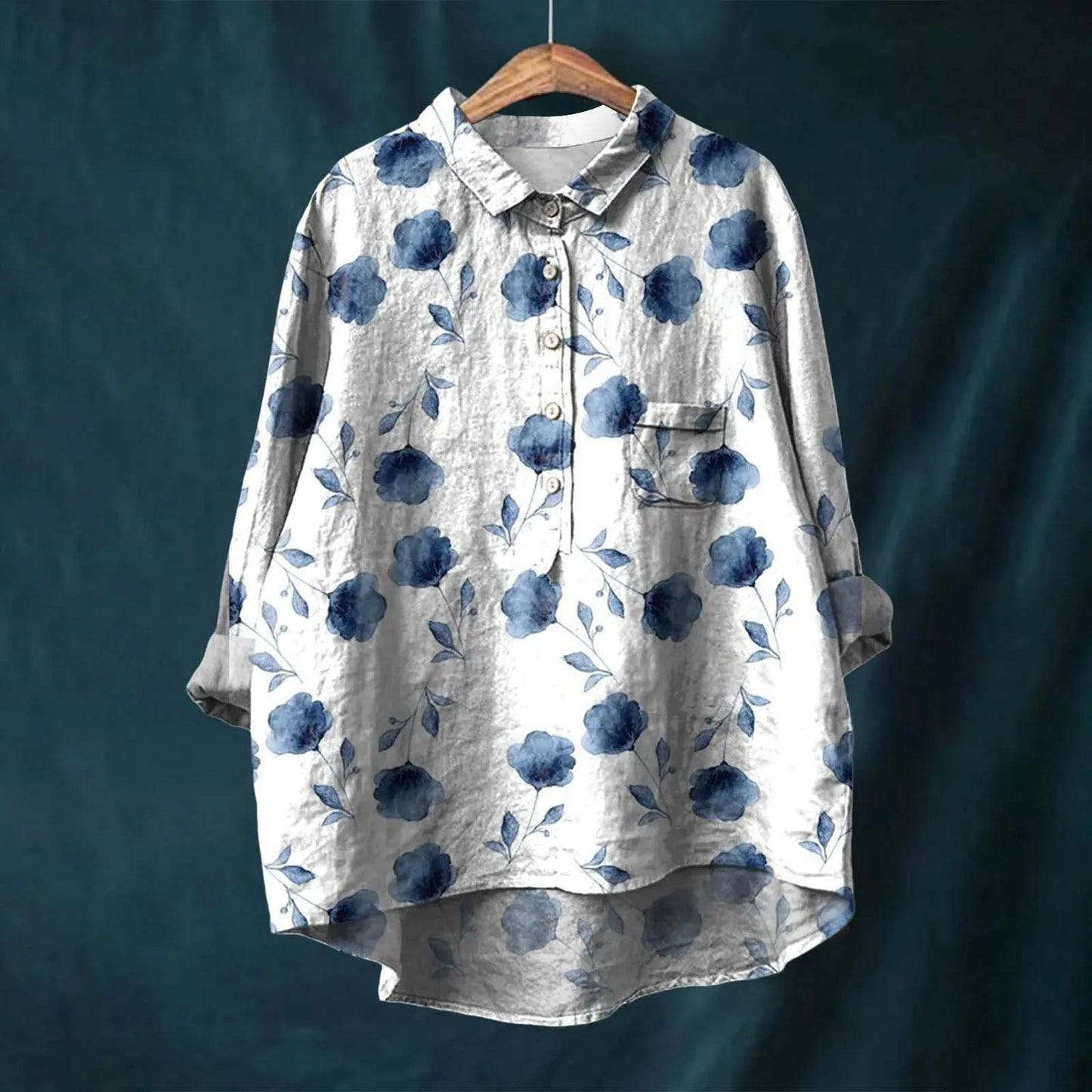Oversized dameskjorte med knapper