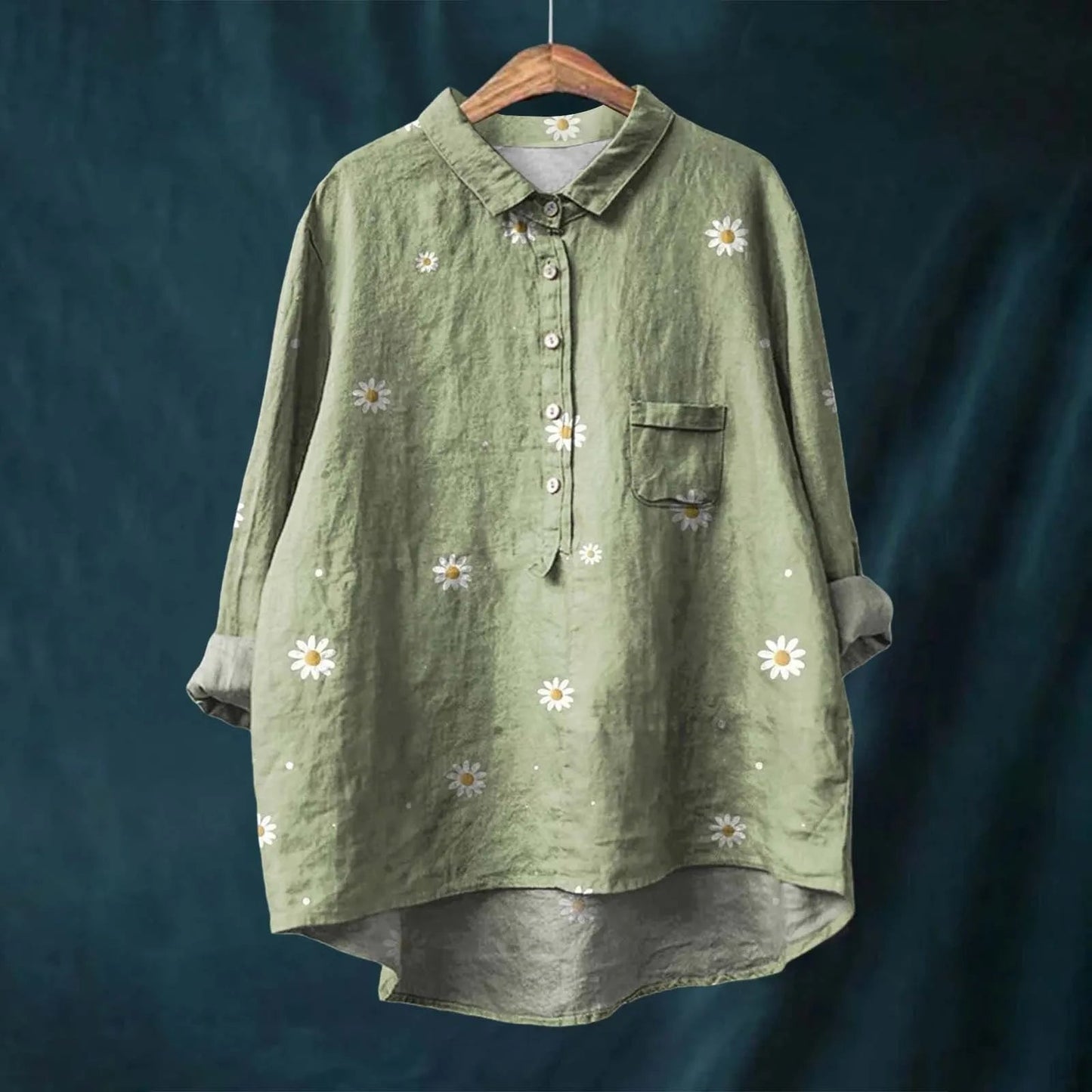 Oversized dameskjorte med knapper