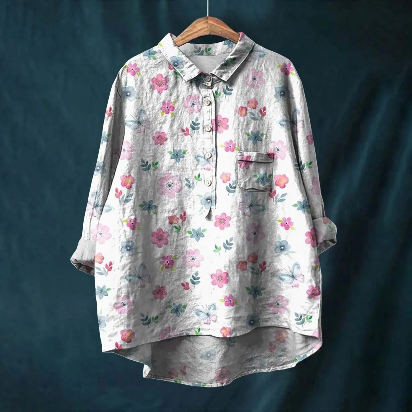 Oversized dameskjorte med knapper