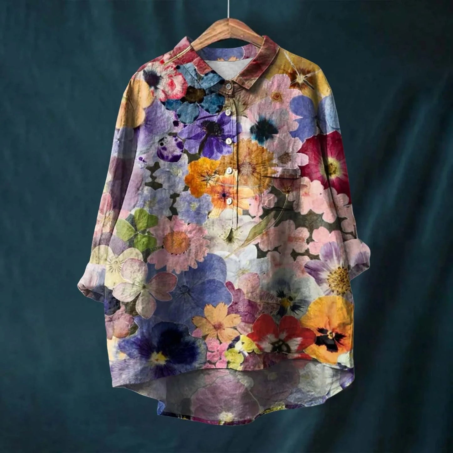 Oversized dameskjorte med knapper