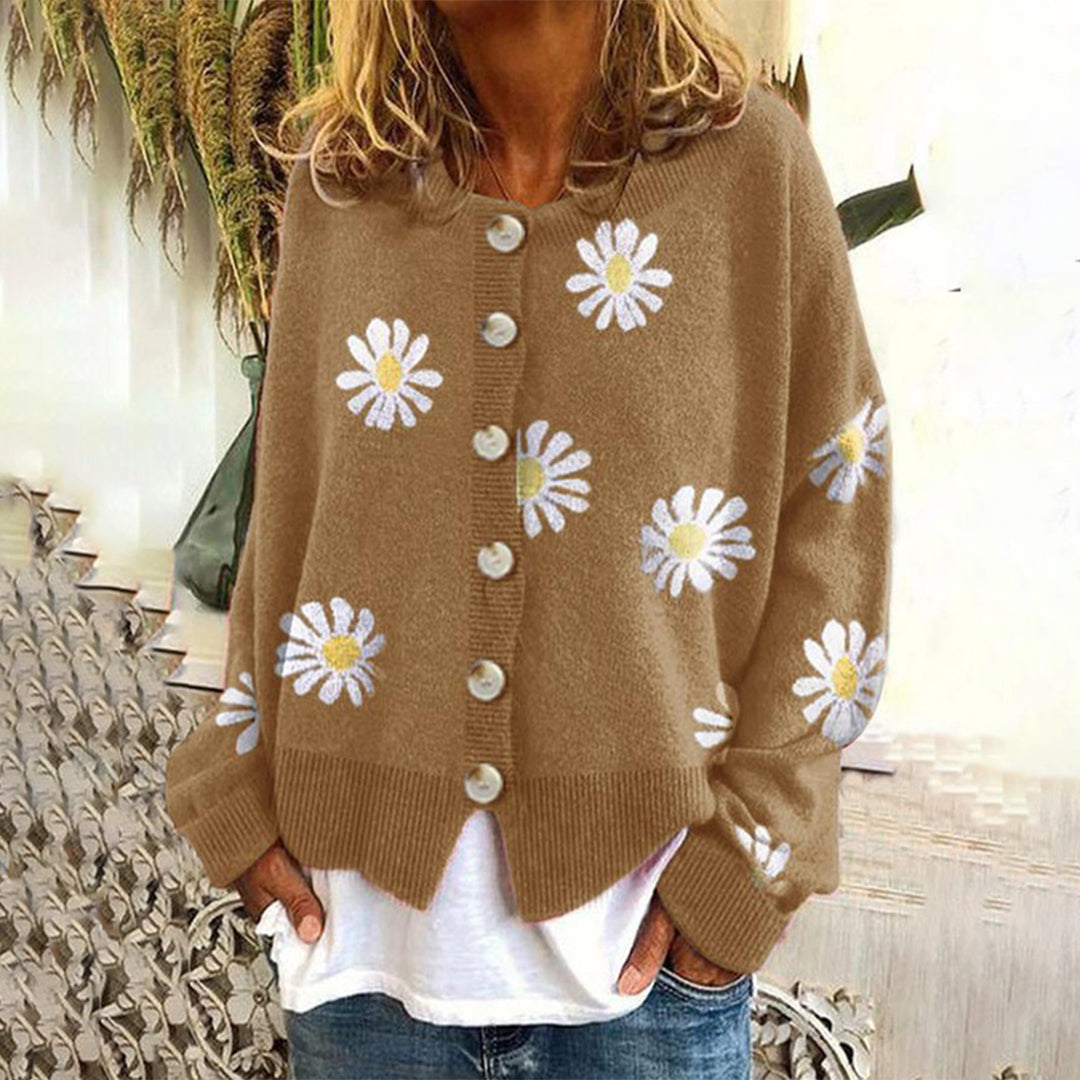Oversized gennemknappet cardigan til damer