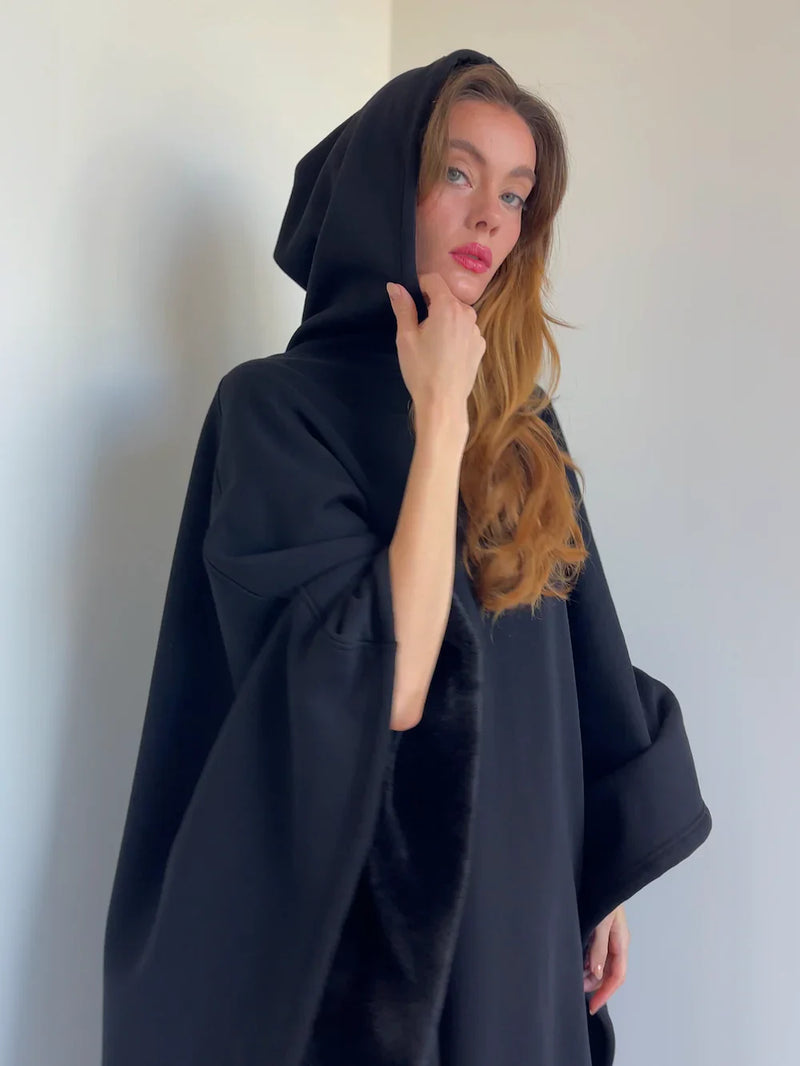 Oversized hættetæppe med blødt for