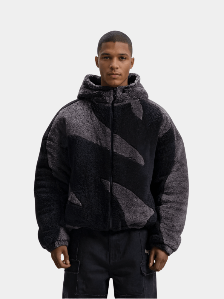 Oversized herrejakke med gennemgående lynlås