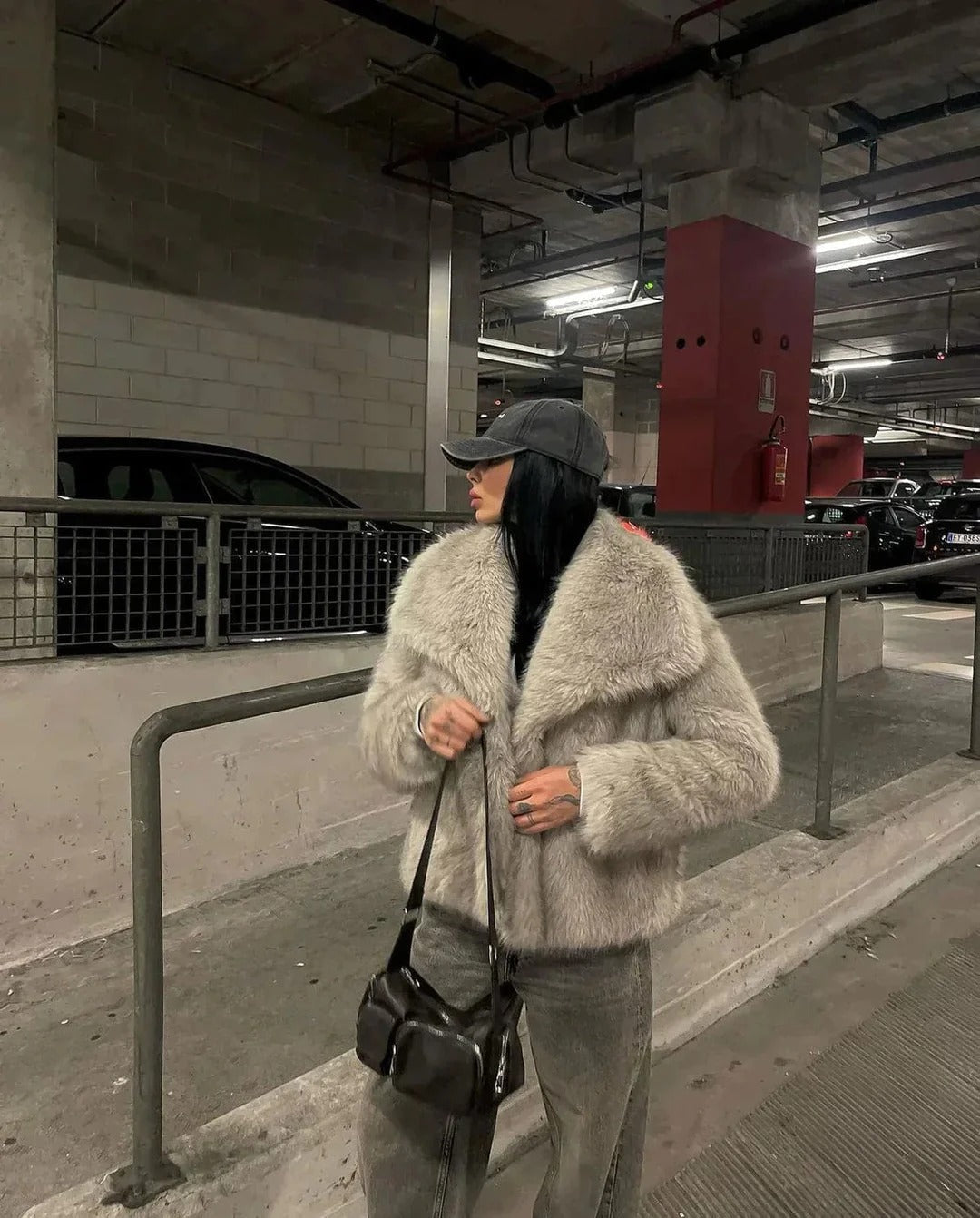 Oversized pelsjakke til damer